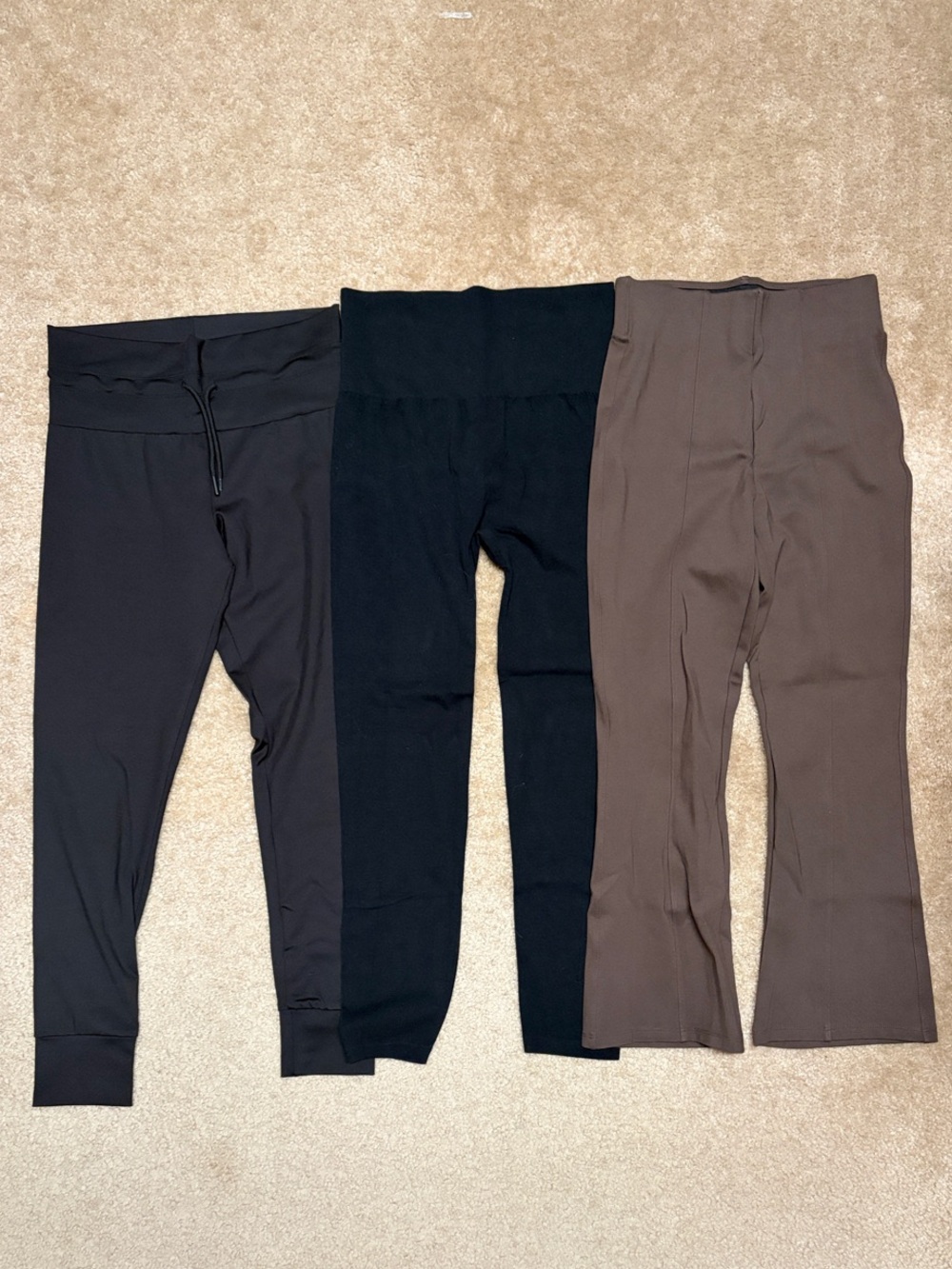Stretch Pull-On Bottoms - Black, Brown